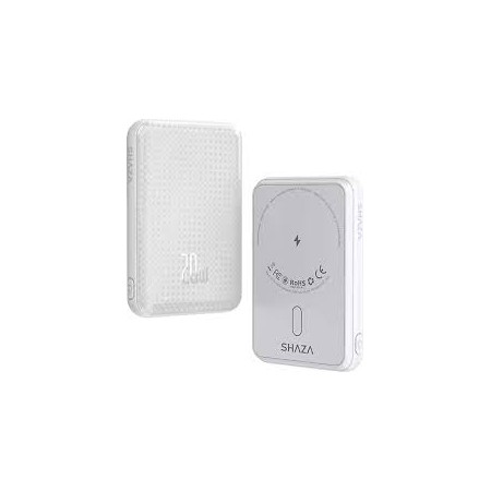 Shaza SG1501/BK 5000mAh 15W MagSafe Taşınabilir Powerbank Beyaz
