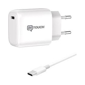Intouch Smarty 25W Type C Hızlı Şarj Adaptörü Ev Kullanımı İçin Uygun Kablosu ile