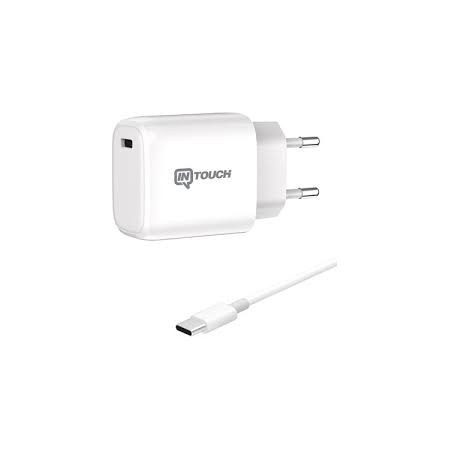 Intouch Smarty 25W Type C Hızlı Şarj Adaptörü Ev Kullanımı İçin Uygun Kablosu ile