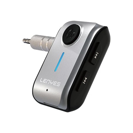 Lenyes LR207 Kablosuz Ses Alıcı Aux Bluetooth 5.3 Adaptör Gri Yüksek Kaliteli Ses Aktarımı