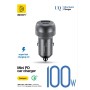 IBERRY DUAL PORT METAL GÖVDE 100 W ARAÇ İÇİ ŞARJ ALETİ USB C+ USB A USB A-TYPE-C